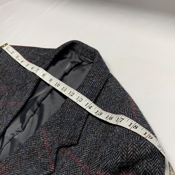 EATON Pure Virgin Wool Blazer Size 44 Regular Chevron Pattern Colour Charcoal - Picture 11 of 14